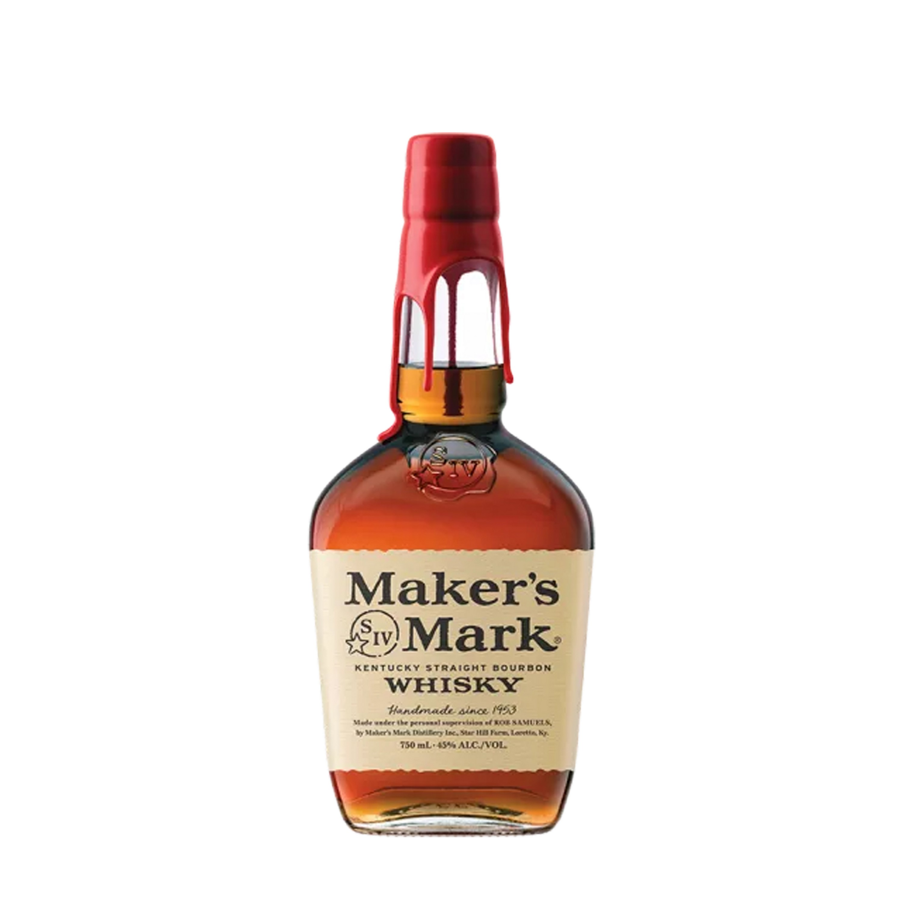 Etched Maker's Mark Bourbon Liquor Bottle