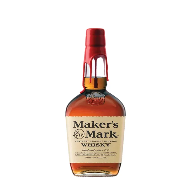 Etched Maker's Mark Bourbon Liquor Bottle