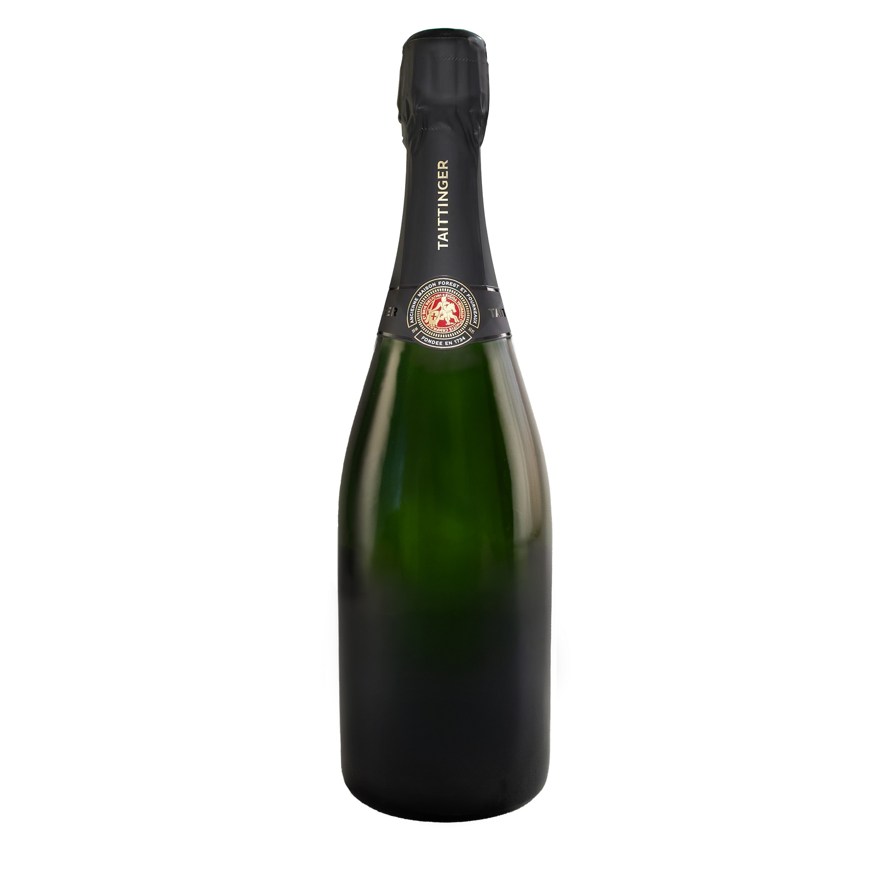 Etched Taittinger Brut La Française Champagne Bottle view 2