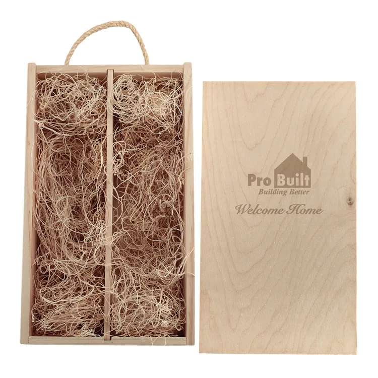 Rustic Laser-Engraved Double Wood Box