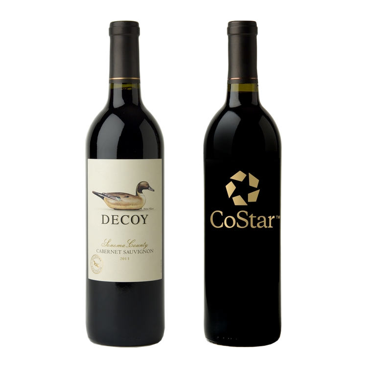 Etched Duckhorn Decoy Cabernet Red Wine Bottle