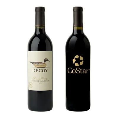 Etched Duckhorn Decoy Cabernet Red Wine Bottle