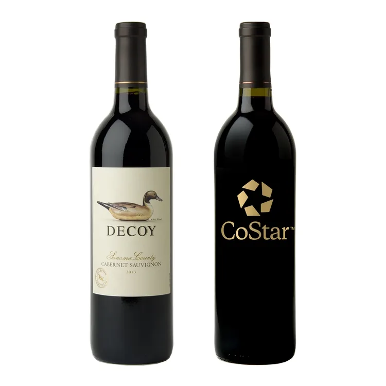 Etched Duckhorn Decoy Cabernet Red Wine Bottle