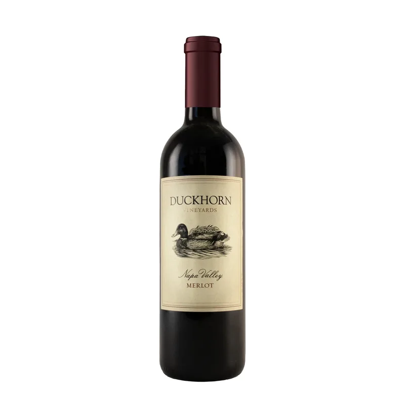 Etched Duckhorn Napa Merlot Red Wine Bottle