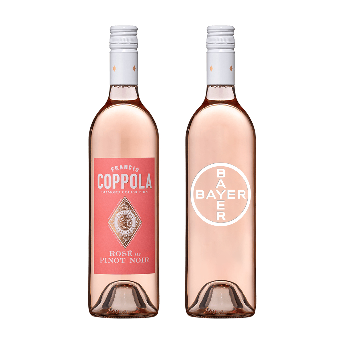 Etched Coppola Diamond Rosé of Pinot Noir Wine Bottle