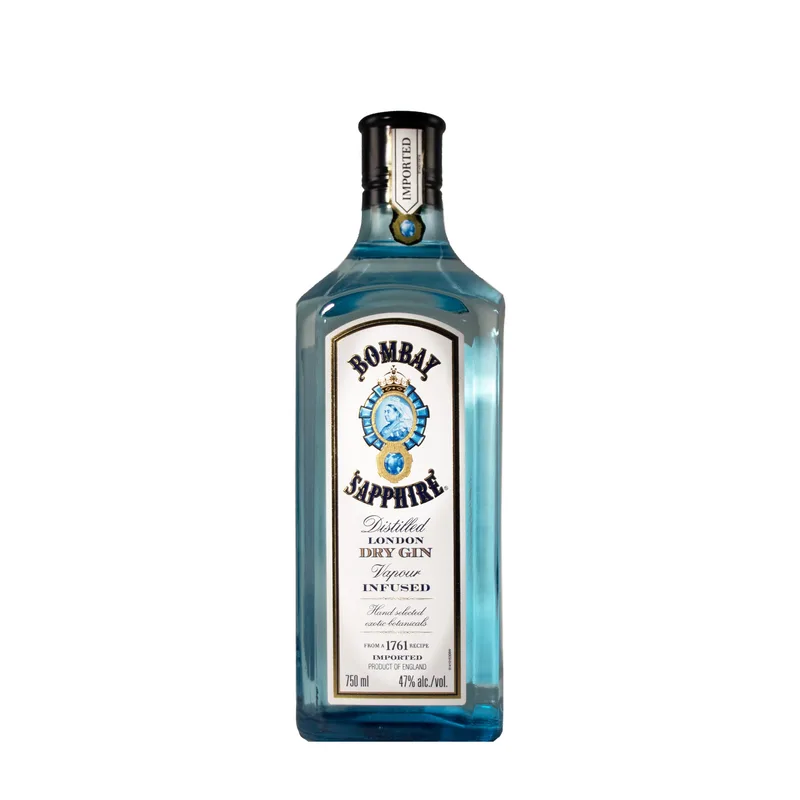 Etched Bombay Sapphire Gin Liquor Bottle
