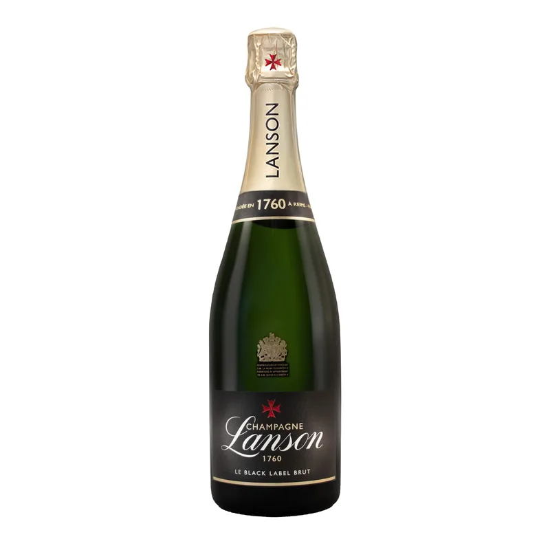 Etched Lanson Le Black Label Brut Champagne Bottle