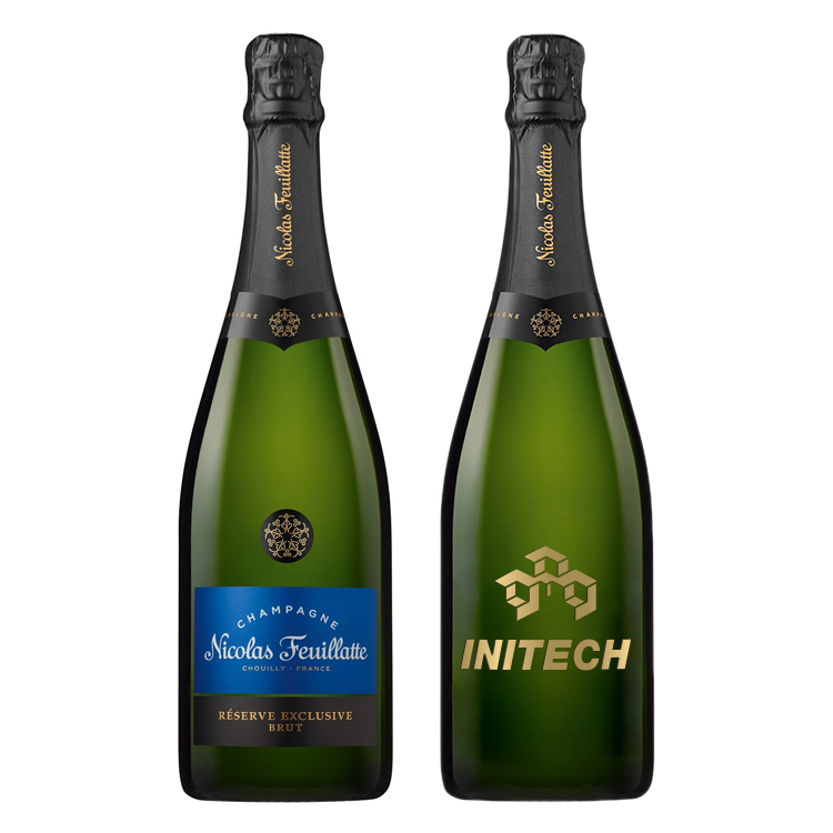 Etched Nicolas Feuillatte Champagne Bottle
