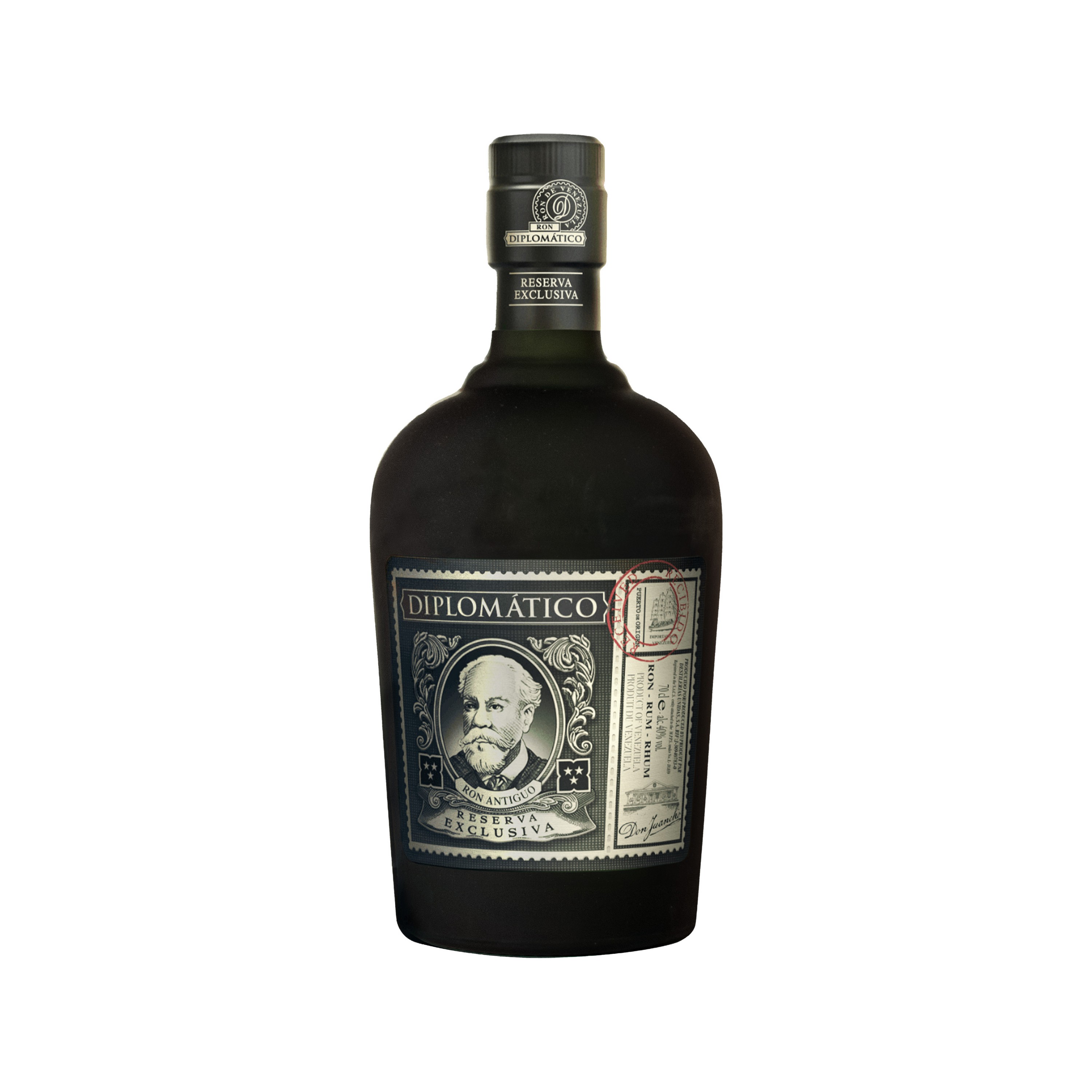 Etched Diplomático Rum Reserva Exclusiva Liquor Bottle