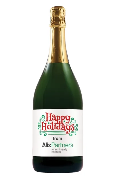 Labeled CA Champagne Sparkling White Wine 1.5L with Full-Color Custom Label