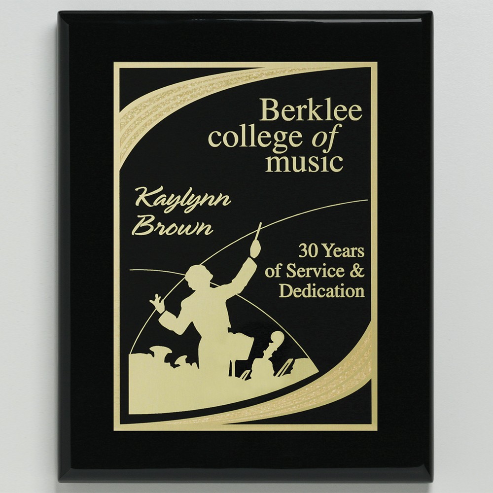 Aberdeen Black Plaque 6" x 8" with Lasered Plate