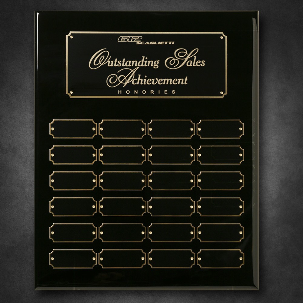 Black Piano Finish Perpetual Plaque 12" x 15"