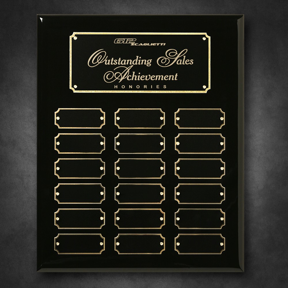 Black Piano Finish Perpetual Plaque 10-1/2" x 13"