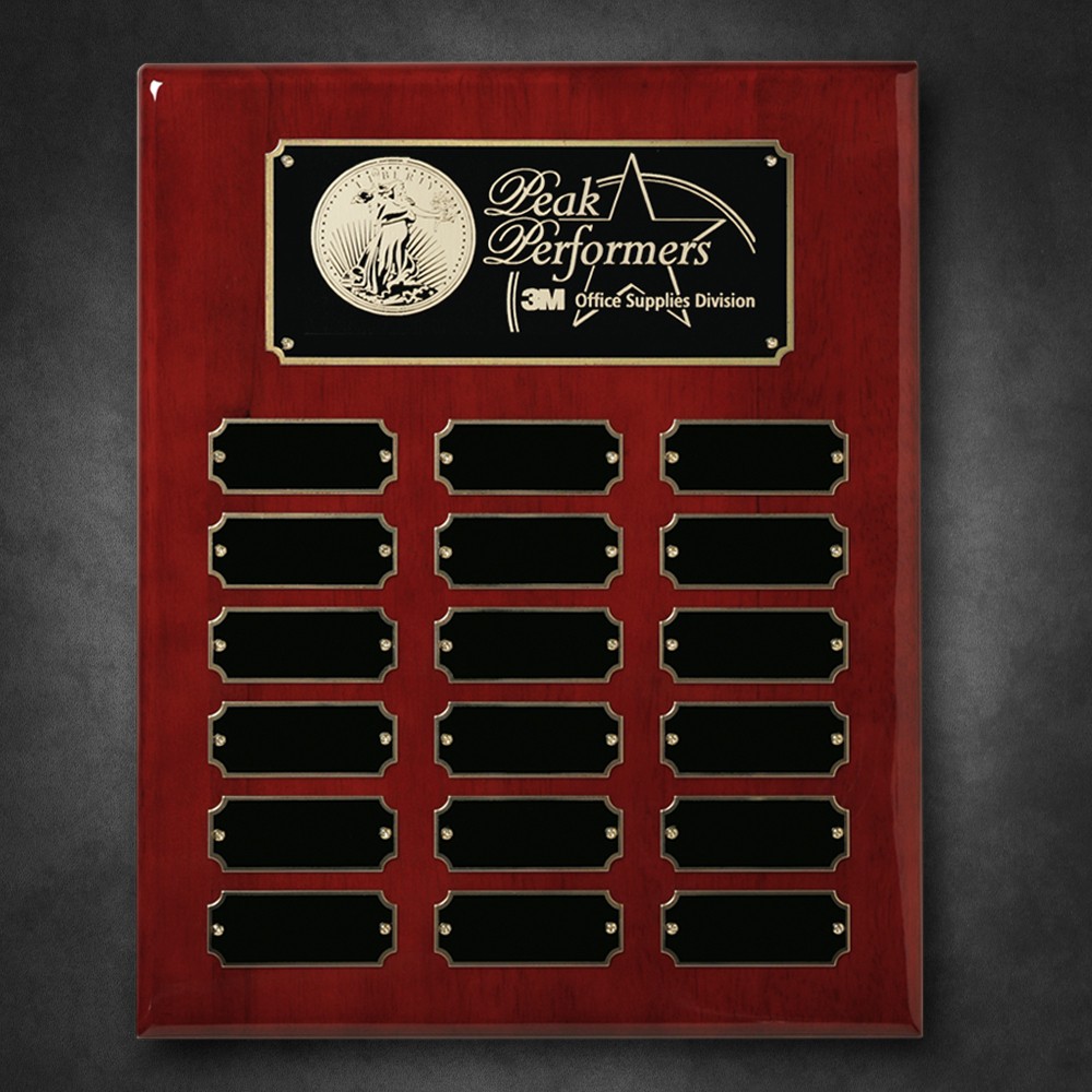 Rosewood Piano Finish Perpetual Plaque 10-1/2" x 13"