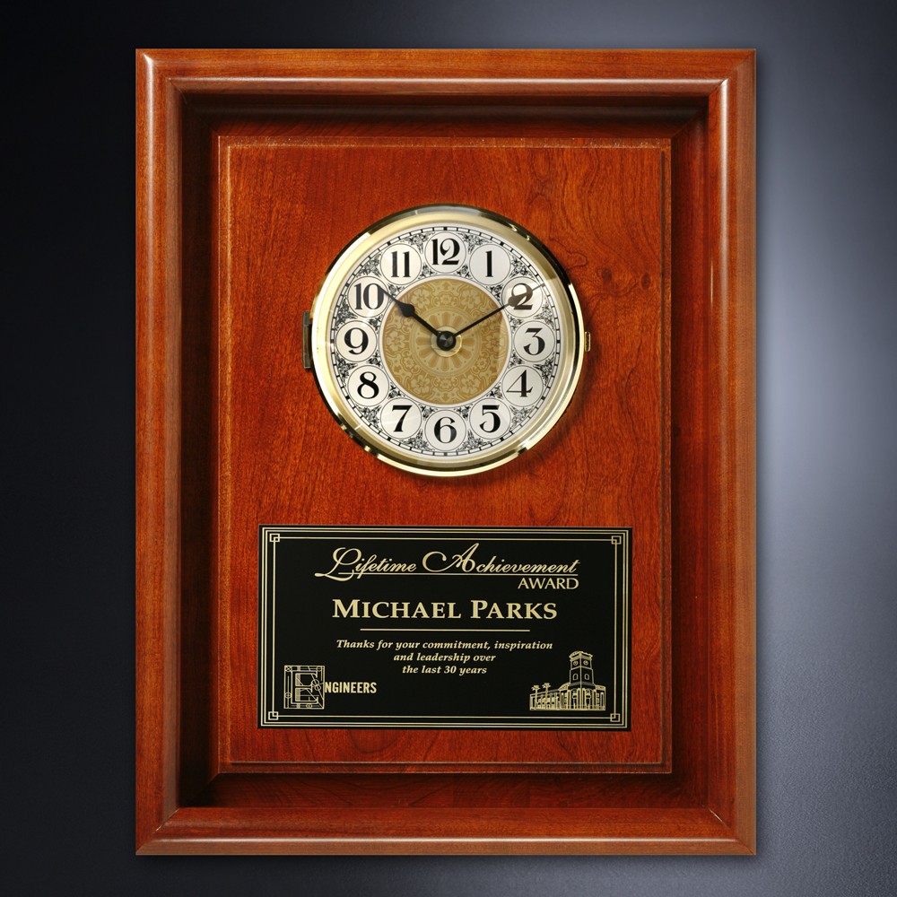 Americana Framed Wall Clock 10" x 13"