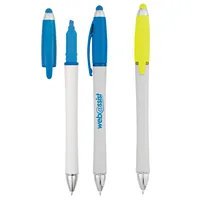 Harmony Stylus Pen With Highlighter — White With Blue