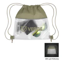 Reflective Heathered Frost Drawstring Bag — Frost Gray