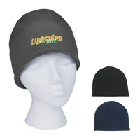 Double Layer Fleece Beanie — Black