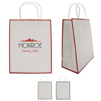 Laminated Paper Gift Bag — White With Gold