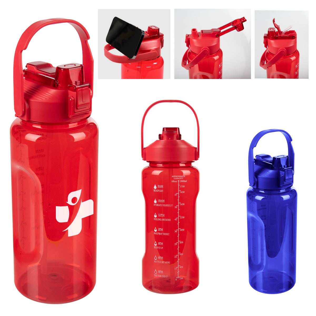 68 Oz. Motivational Water Bottle