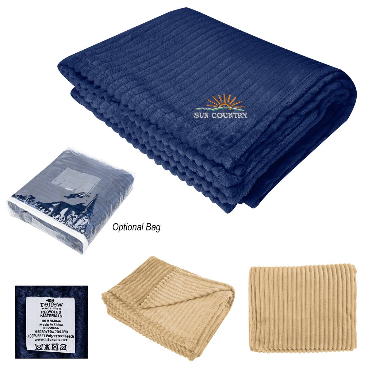 Raleigh Recycled Ribbed Flannel Blanket
