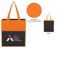 Non-woven Bounty Shopping Tote Bag — Black With Royal