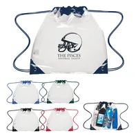 Touchdown Clear Eva Drawstring Backpack — Clear With Black