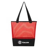 Sheer Mesh Pinstripe Tote Bag — Silk Screen Extra Location Charge
