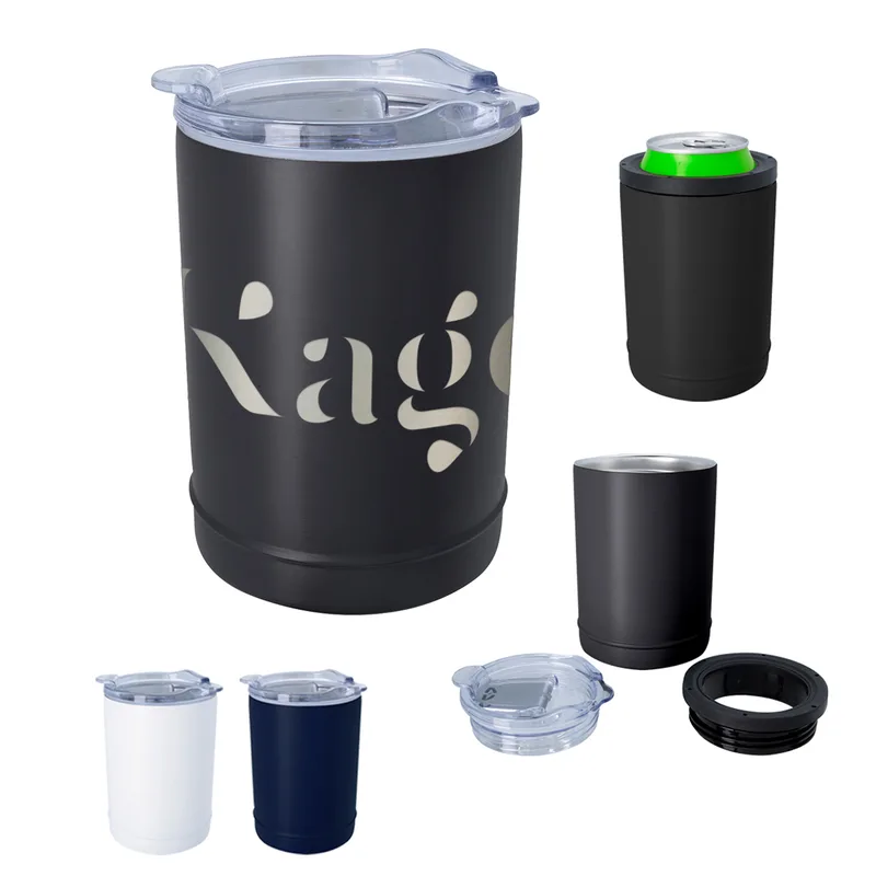 2-in-1 Full Laser Copper Insulated Beverage Holder And Tumbler