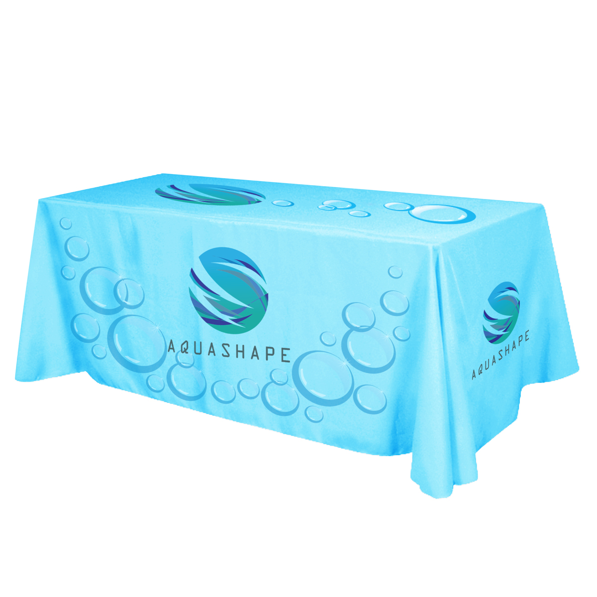 Flat All Over Dye Sub Table Cover - 4-sided, Fits 8' Table