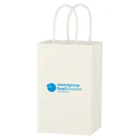 Kraft Paper White Shopping Bag - 5-1/4" X 8-1/4" — Flexography Extra Color Charge