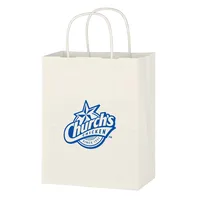 Kraft Paper White Shopping Bag - 8" X 10-1/4" — Flexography Extra Color Charge