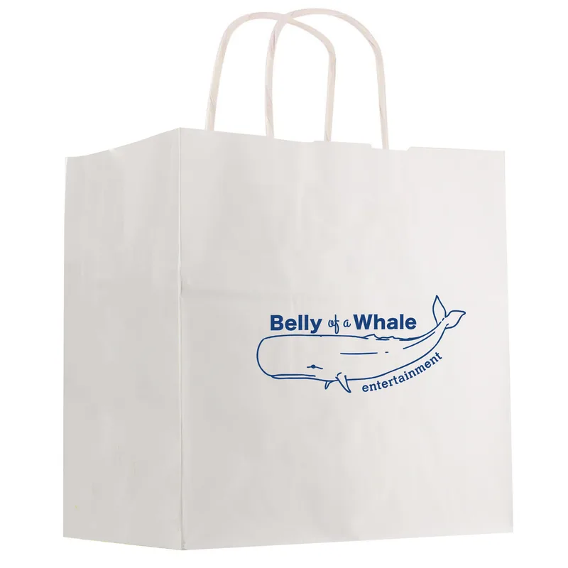 Kraft Paper White Shopping Bag - 10" X 13"