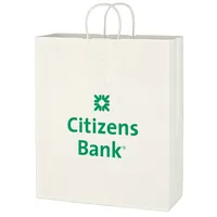 Kraft Paper White Shopping Bag - 16" X 19" — Flexography Extra Color Charge