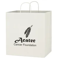 Kraft Paper White Shopping Bag - 14" X 15" — Flexography Extra Color Charge