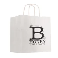 Kraft Paper White Shopping Bag - 10" X 10" — Flexography Extra Color Charge