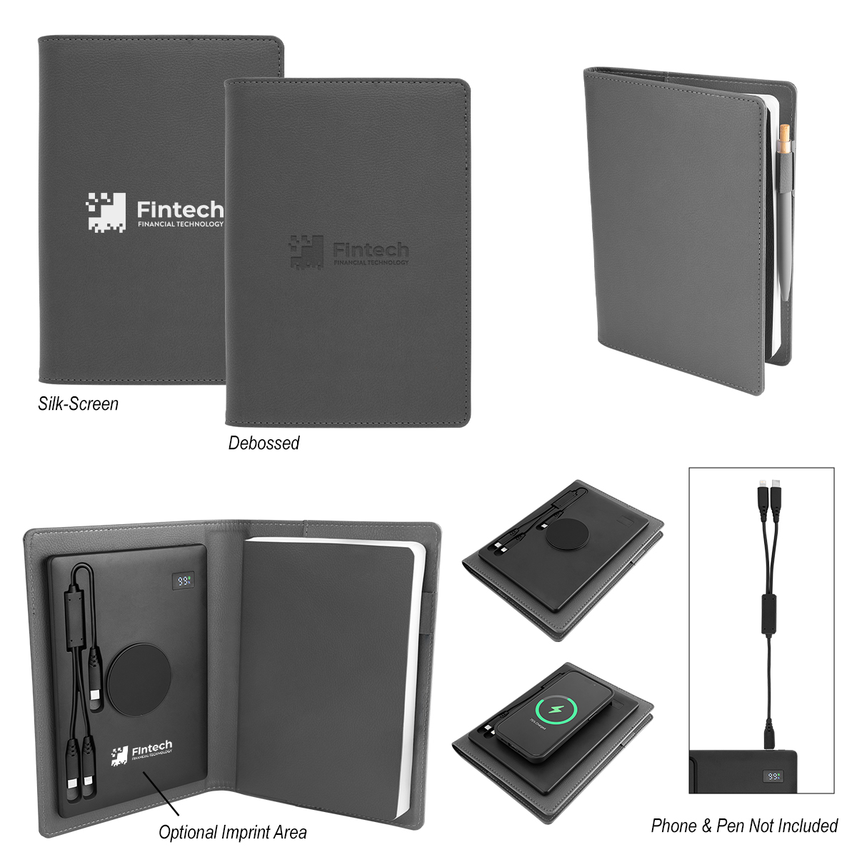 Recycled Power Folio With Wireless Charger & Power Bank