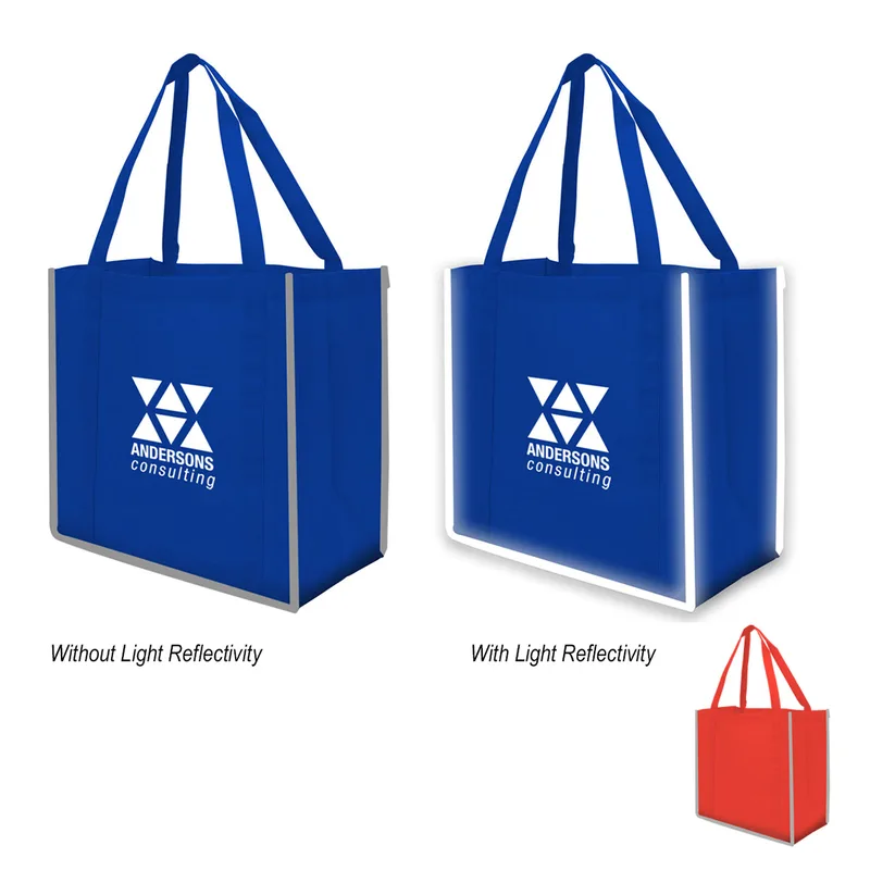 Reflective Large Grocery Tote Bag