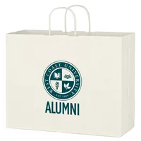 Kraft Paper White Shopping Bag - 16" X 12-1/2" — Flexography Extra Color Charge