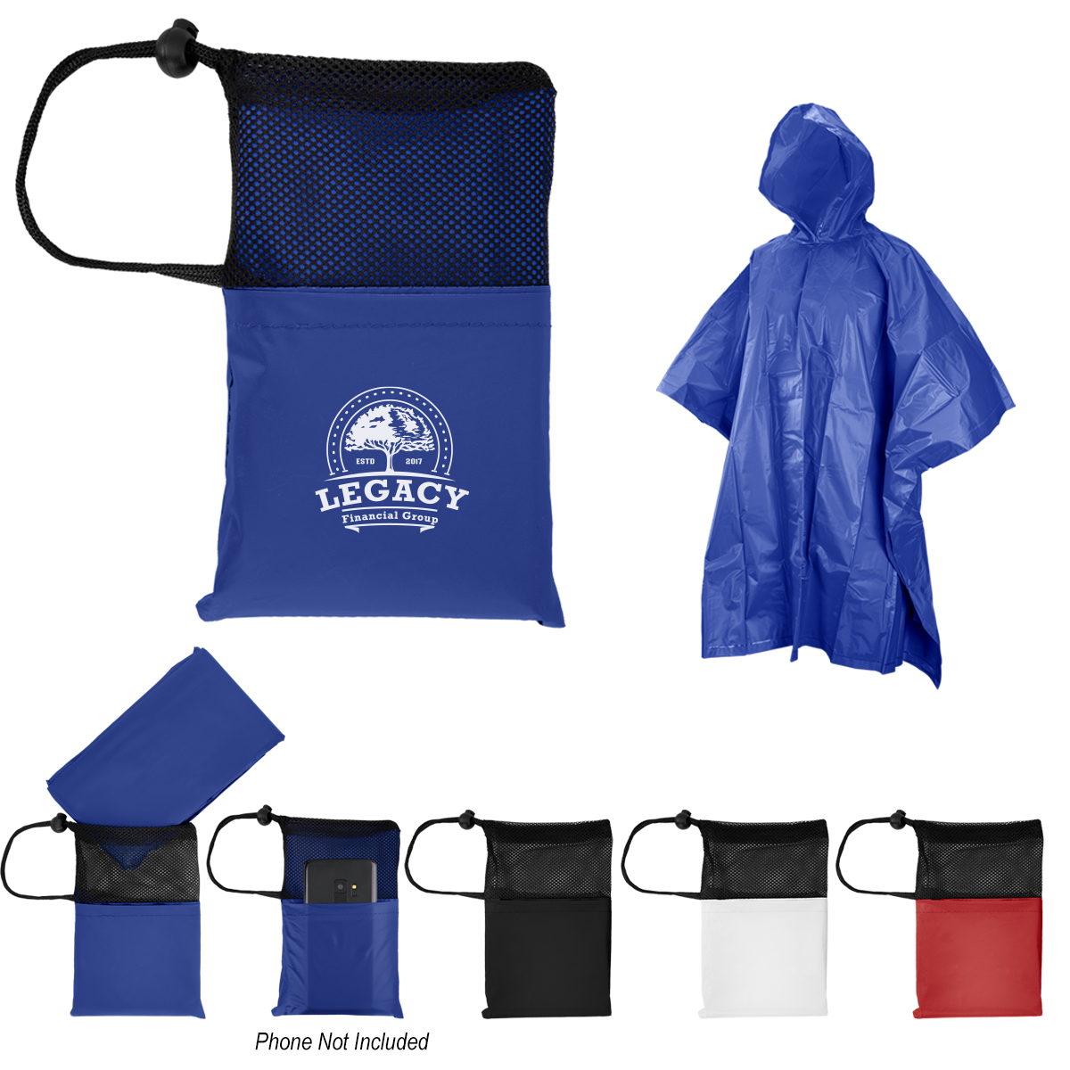 Peva Poncho With Drawstring Pouch