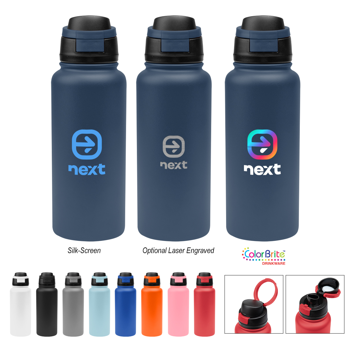 32 Oz. Pop Sip Recycled Stainless Steel Bottle