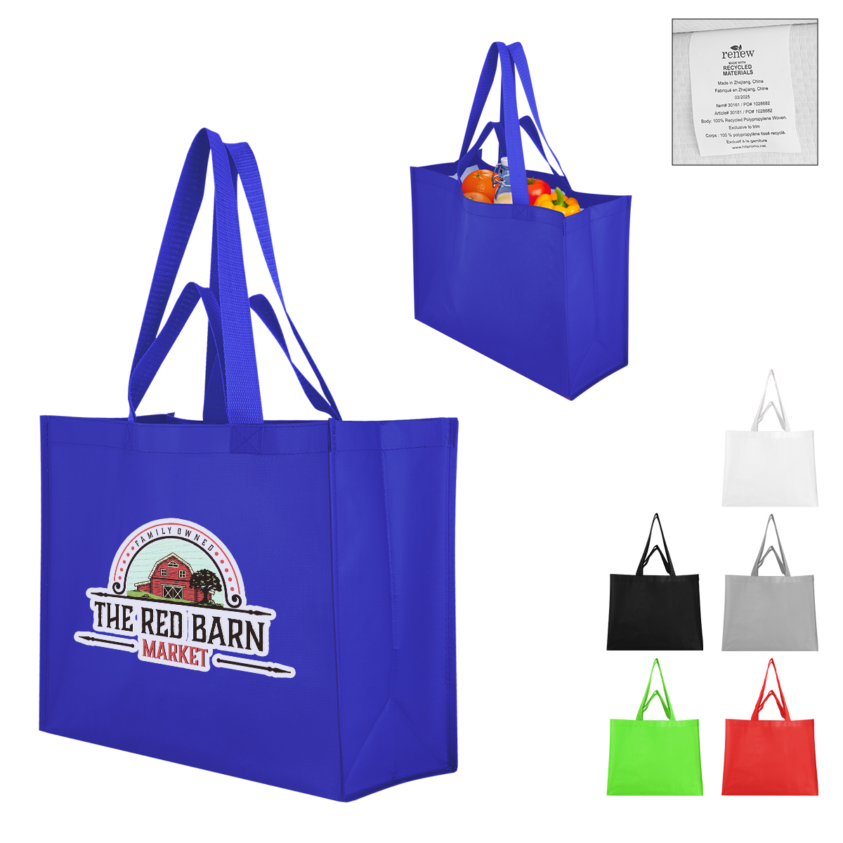 Matte Laminated Recycled Non-woven Dual Handle Shopper Tote Bag