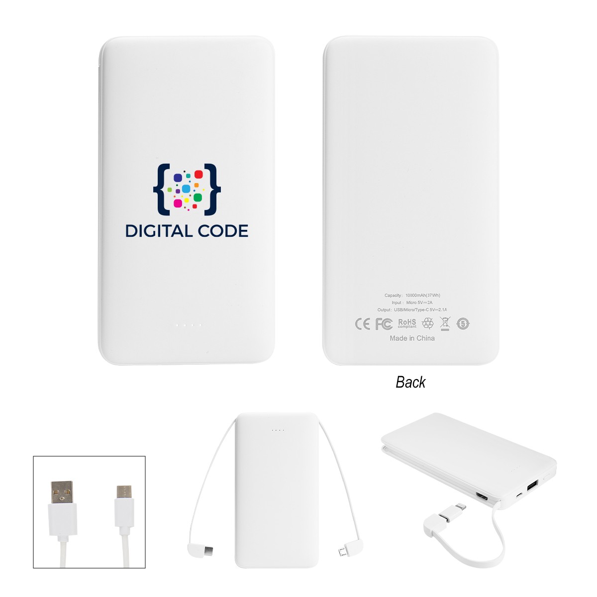 10,000 Mah Multi-cable Power Bank