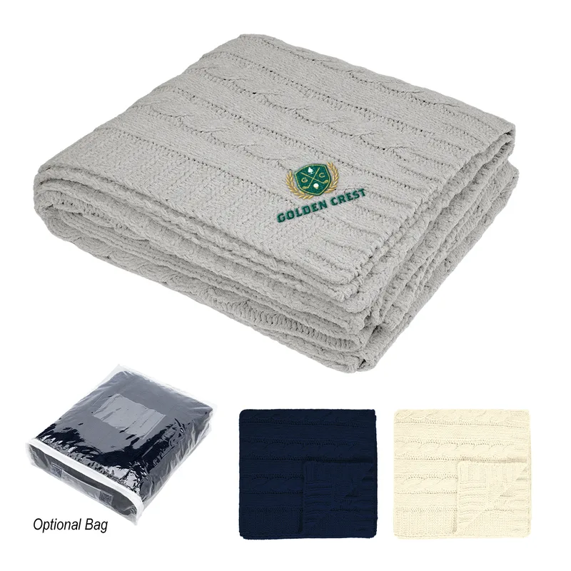 Cable Knit Rpet Chenille Blanket