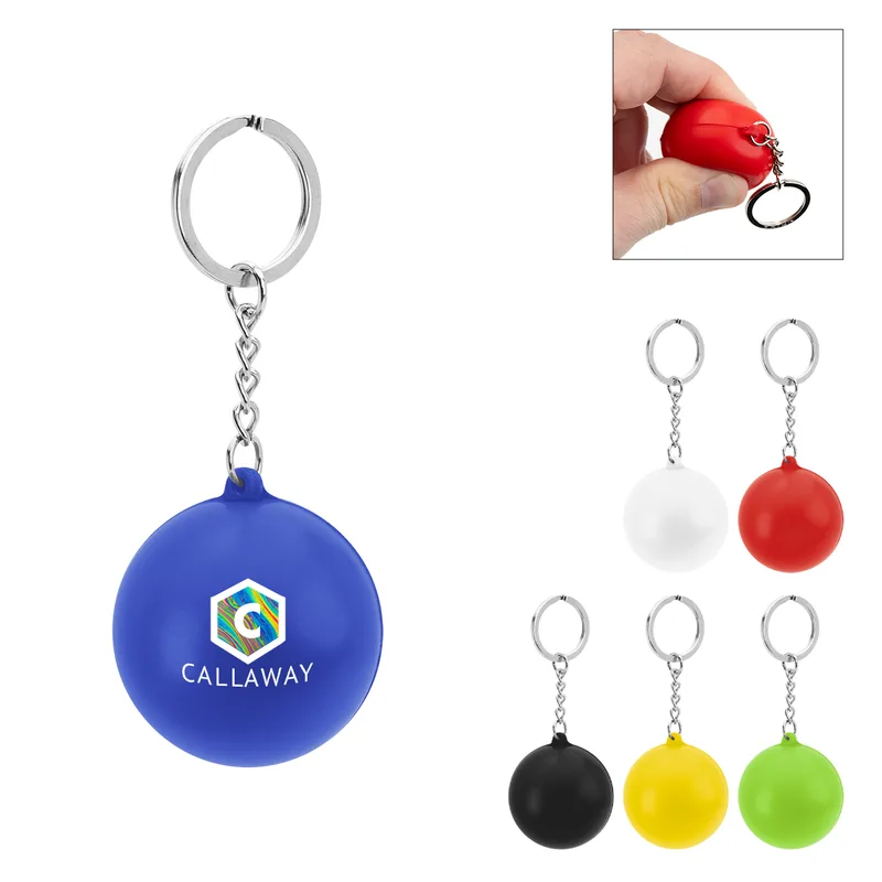 Round Pu Stress Reliever Keychain