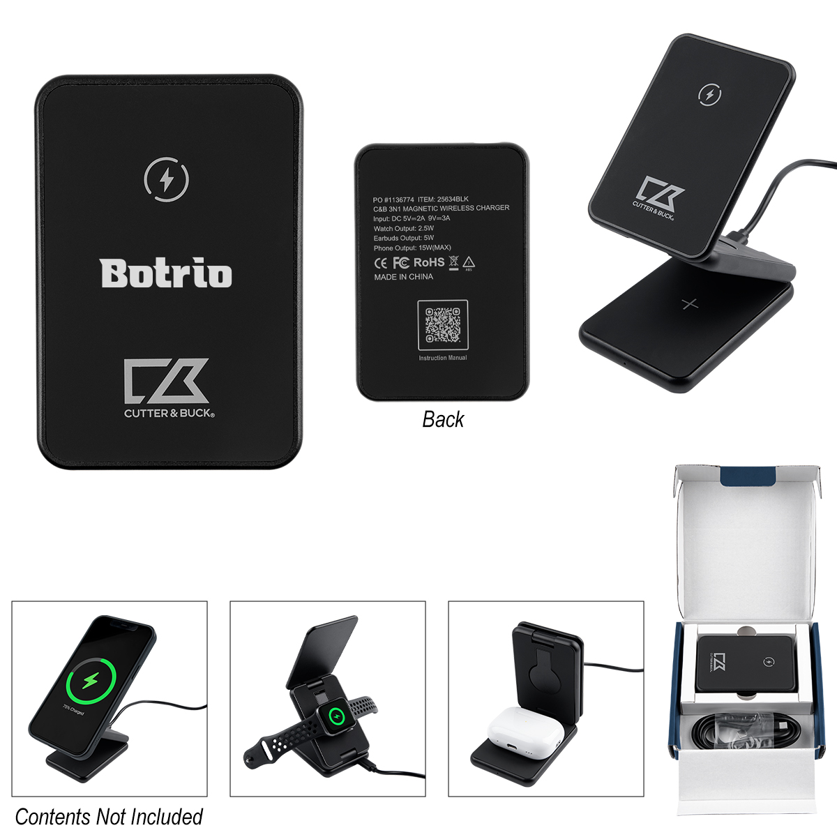 Cutter & Buck® 3-in-1 Magnetic Wireless Charger