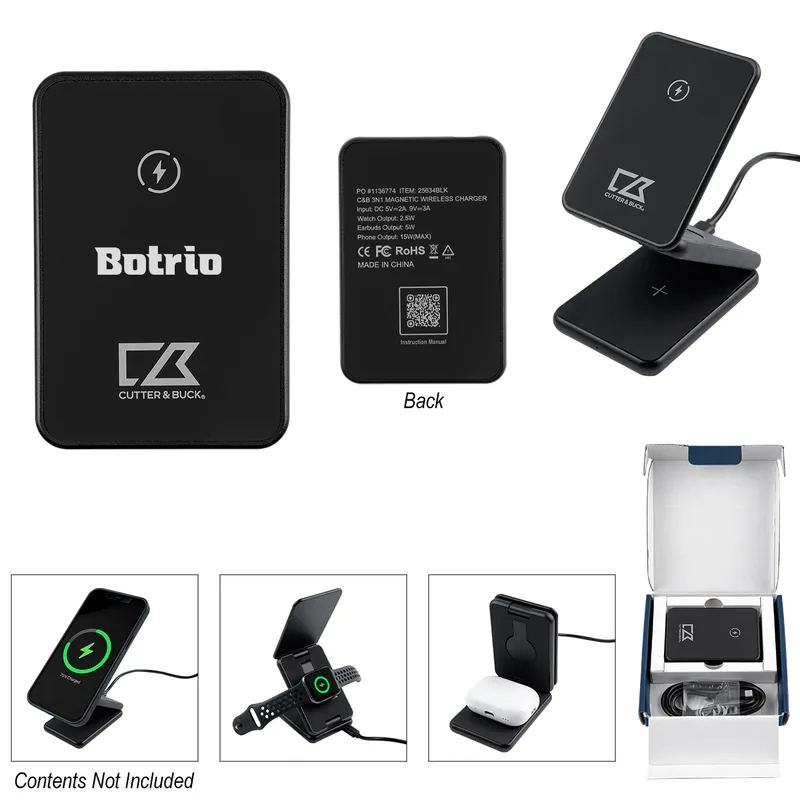 Cutter & Buck® 3-in-1 Magnetic Wireless Charger