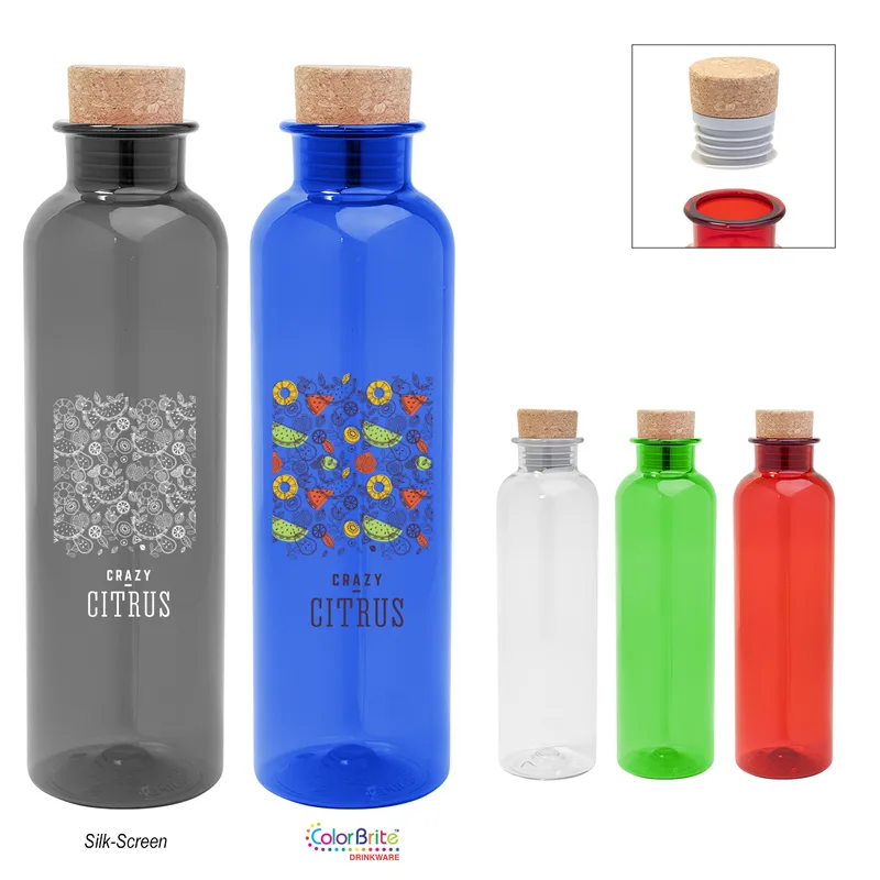 22 Oz. Maddie Rpet Bottle With Cork Lid view 2