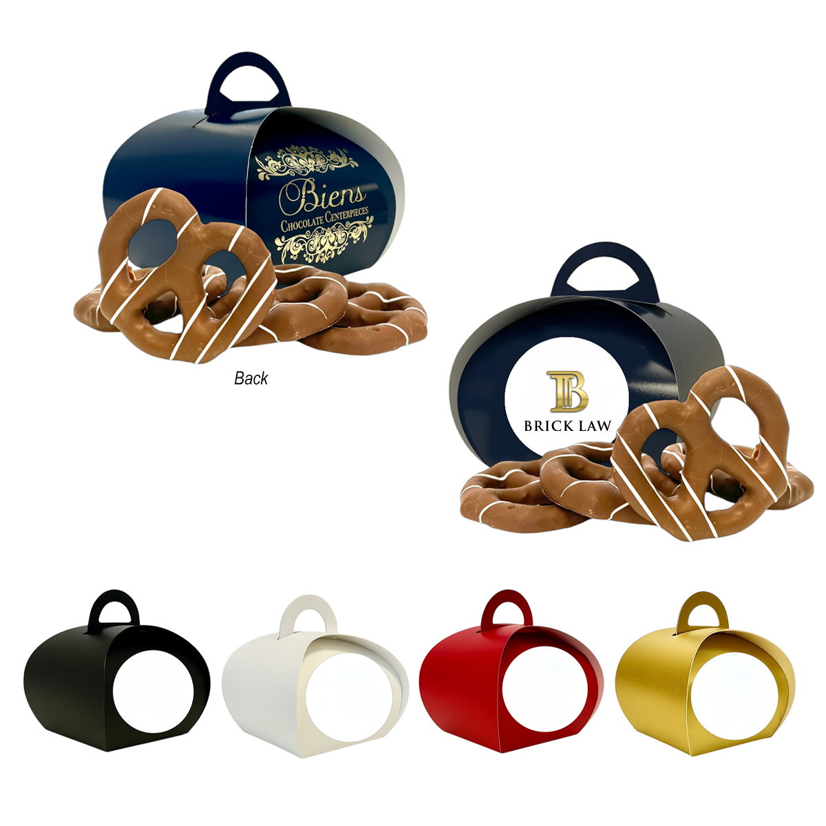 Biens Chocolate Centerpieces® Petite Tulip Box With Chocolate-covered Pretzels
