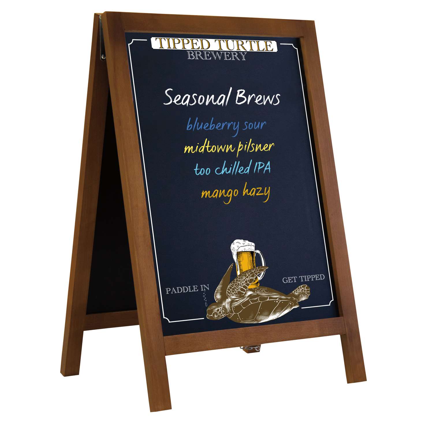 32" Deluxe Wood A-Frame Imprinted Chalkboard Kit view 2